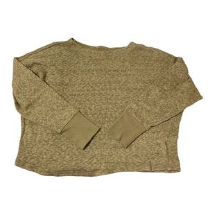 Anthropologie Olive Green Tan Crew Neck Sweater